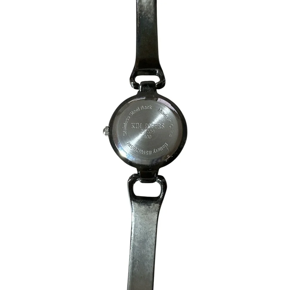 Kim Rogers Quartz Women's Watch‎ Dark Grey Bracelet Clasp Band Round Face Works